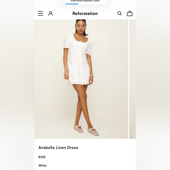 Reformation White Mini Dress - Picture 1 of 4